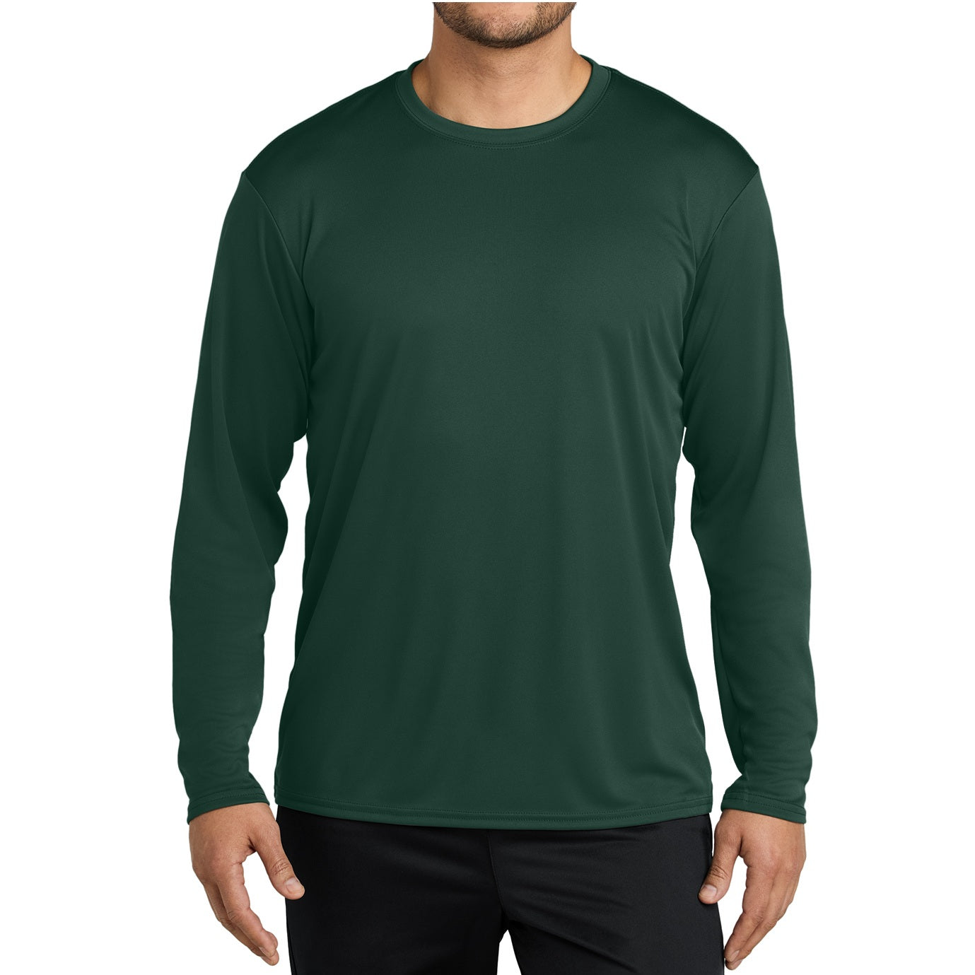 48 Pack Men's Performance Long Sleeve T-Shirt - Dark Green