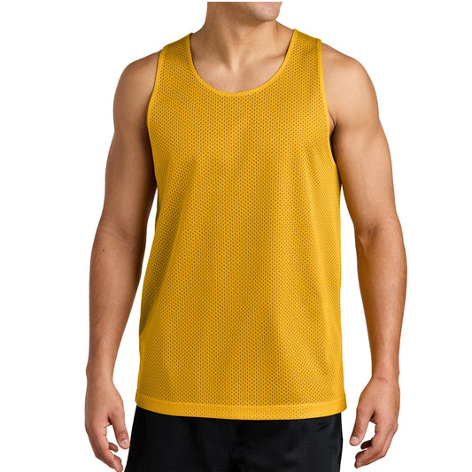 36 Pack Men's Reversible Mesh Jersey Tank - Gold / Black