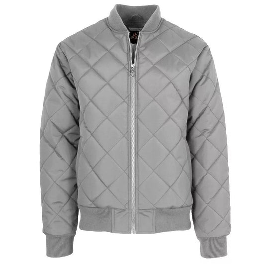 12 Pack Men's Padded Quilted Bomber Jacket Grey