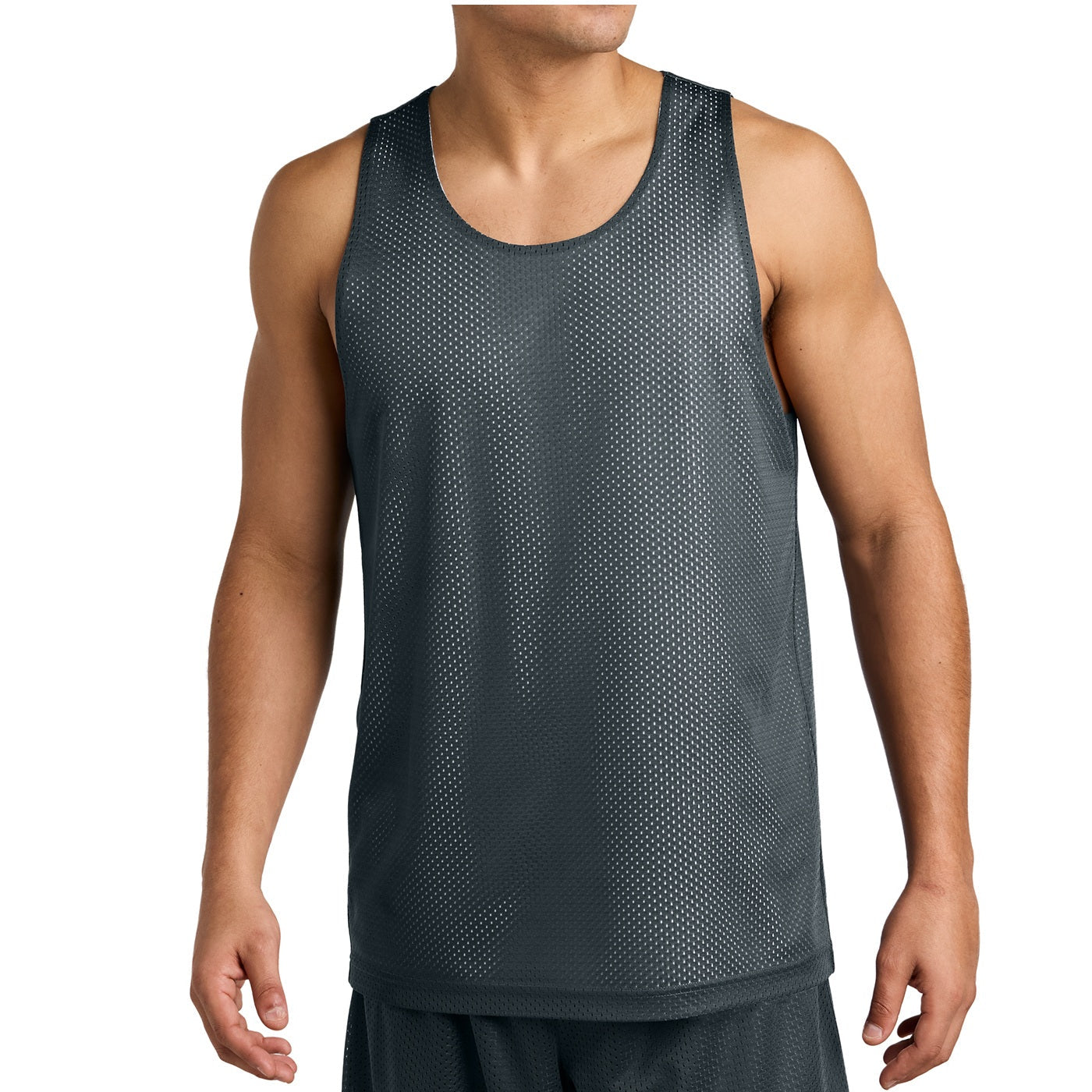 36 Pack Men's Reversible Mesh Jersey Tank - Grey / White