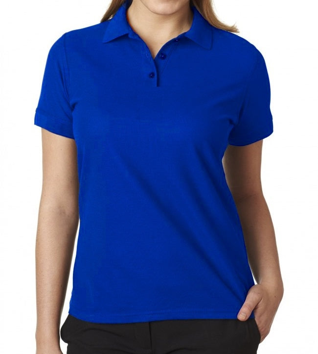 wholesale school uniform Junior Short Sleeve 3 Button Jersey Knit Polo Shirt  in Royal Blue