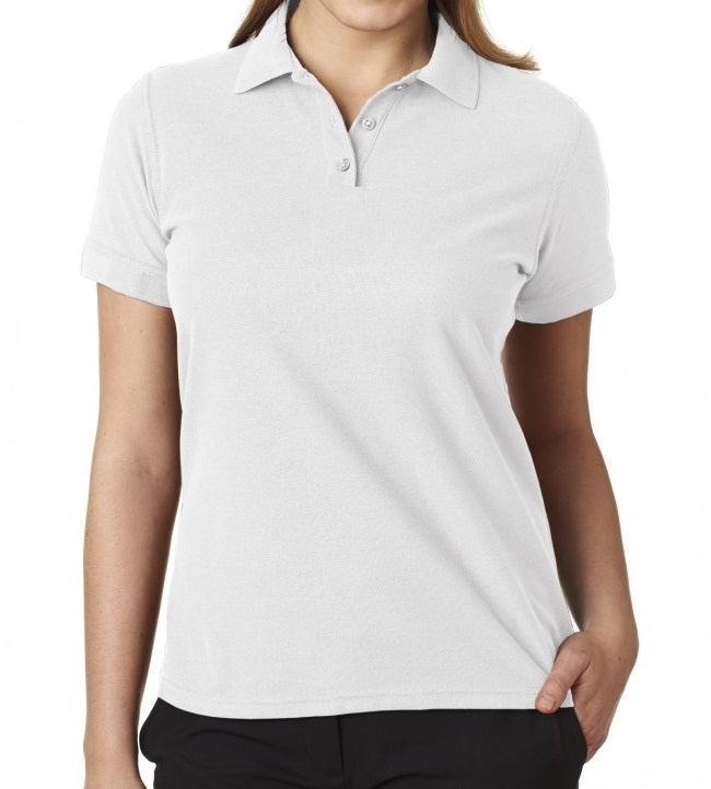 cheap school uniforms wholesale Junior Short Sleeve 3 Button Jersey Knit Polo Shirt  in White