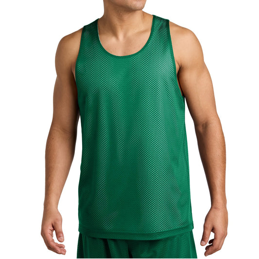36 Pack Men's Reversible Mesh Jersey Tank - Kelly Green / White