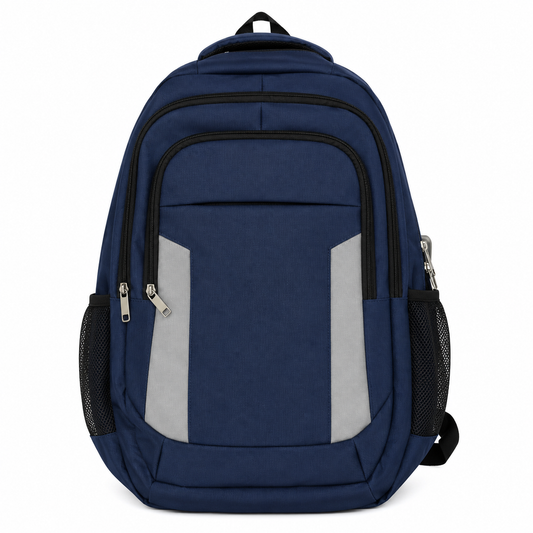 24 Pack - Wholesale 17-Inch Reflective Safety Laptop Backpack in Navy