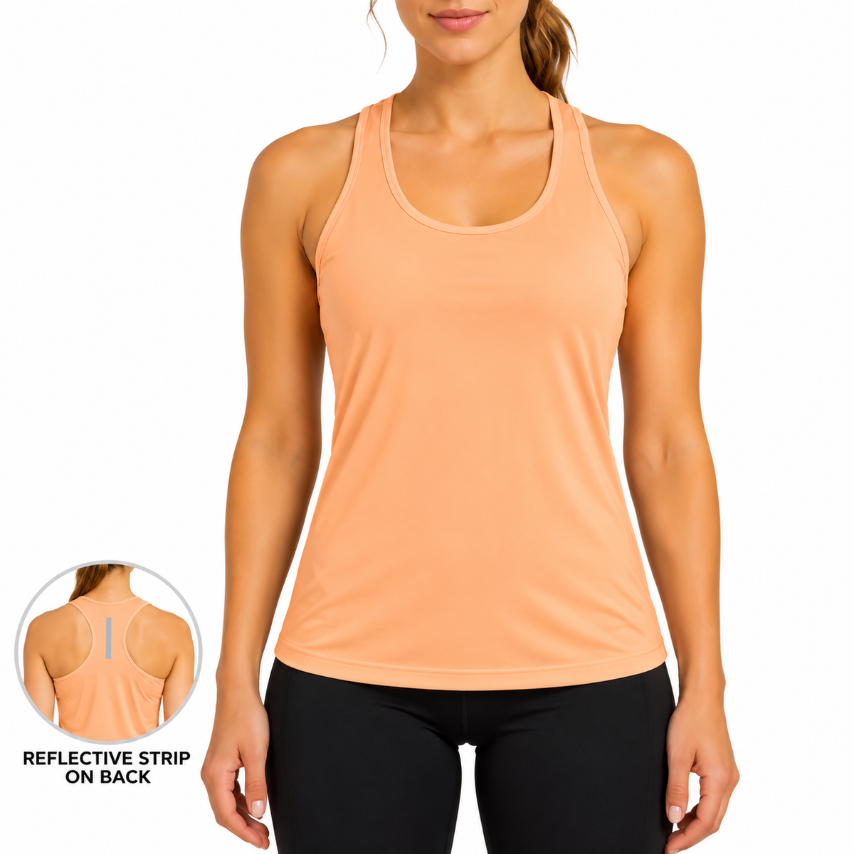 24 Pack - Wholesale Women's Dri Fit Racerback Tank in Peach