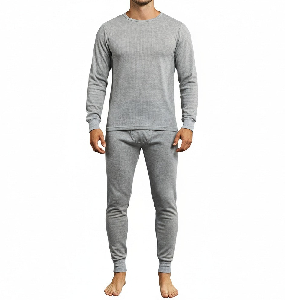 24 Pack Men's Thermal Underwear Set in Heather Grey
