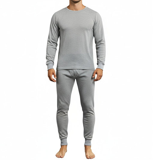 24 Pack Men's Thermal Underwear Set in Heather Grey