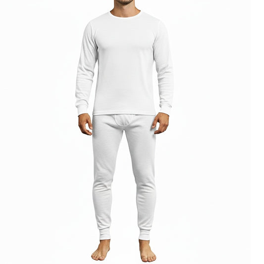 24 Pack Men's Thermal Underwear Set in White