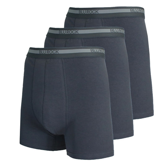 Wholesale 3-Pack Men's Stretch Cotton Boxer Briefs in Charcoal