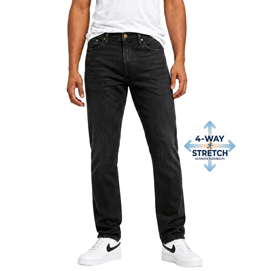 Men's Flex Stretch Slim Straight Jeans - Black Wash
