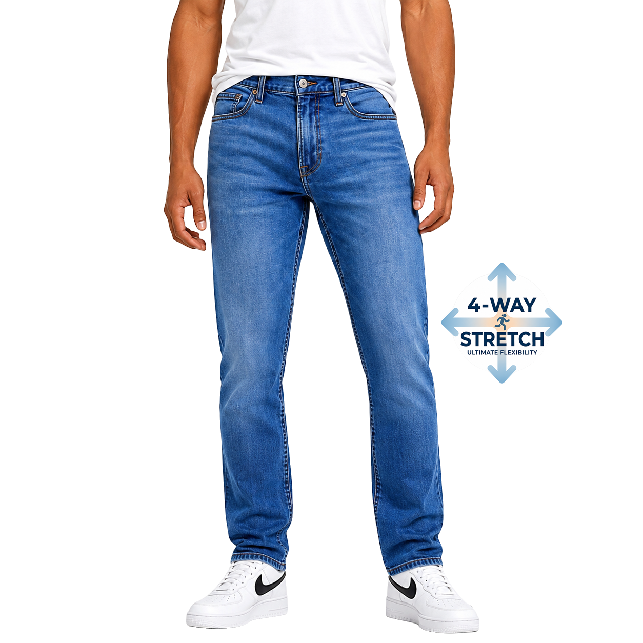 Men's Flex Stretch Slim Straight Jeans - Medium Wash