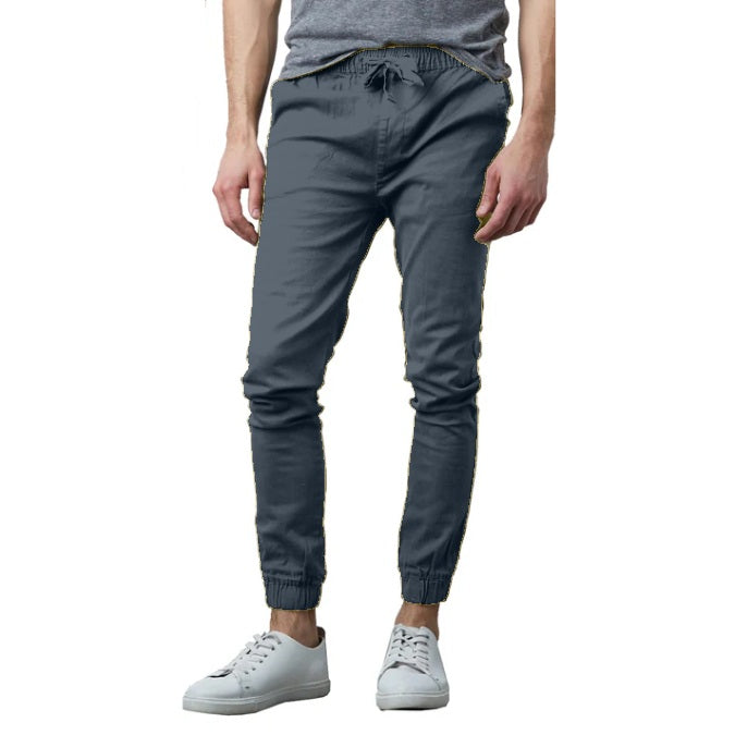 Wholesale Men's Drawstring Stretch Jogger Pants Grey