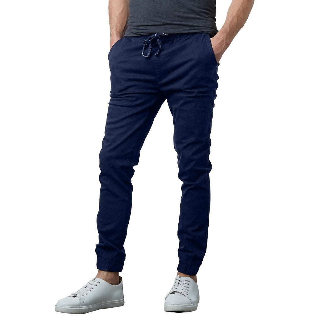 Wholesale Men's Drawstring Stretch Jogger Pants Navy