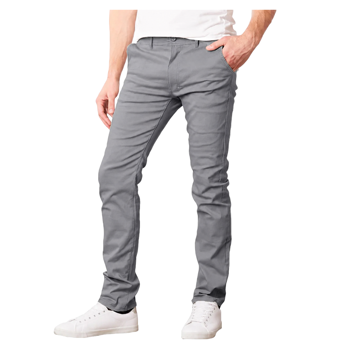 Men's Skinny Jean Cut Pants in Grey