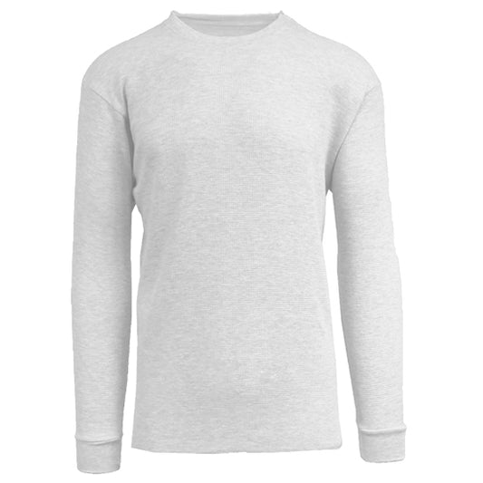 Wholesale Thermal Crewneck Long Sleeve Shirt in White