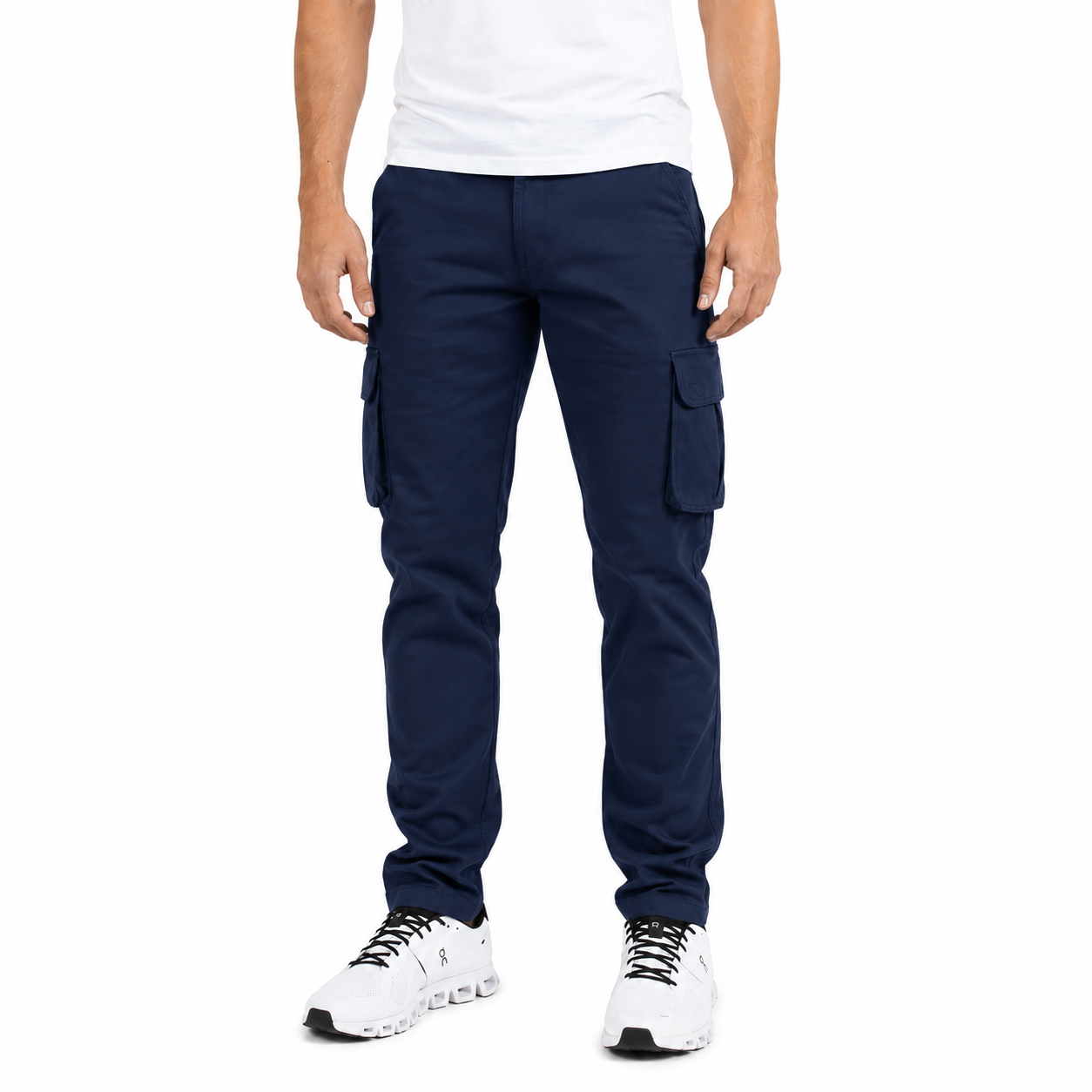 Young Men's Stretch Twill Cargo Pants in Navy