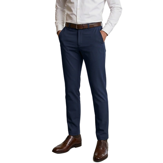 24 Pack of Wholesale Men's Stretch Slacks in Navy - Performance Fit
