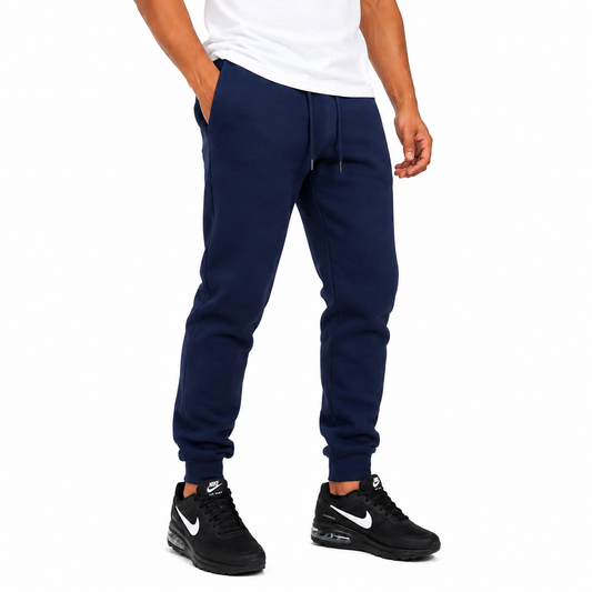 Men's Fleece Athletic Jogger Sweatpants with Drawstring in Navy