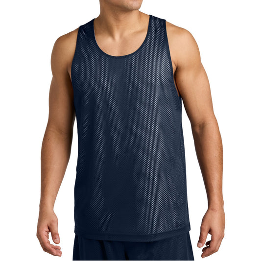 36 Pack Men's Reversible Mesh Jersey Tank - Navy / White