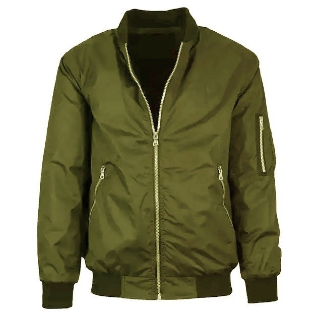 Wholesale Youth Lightweight Bomber Jacket - Olive
