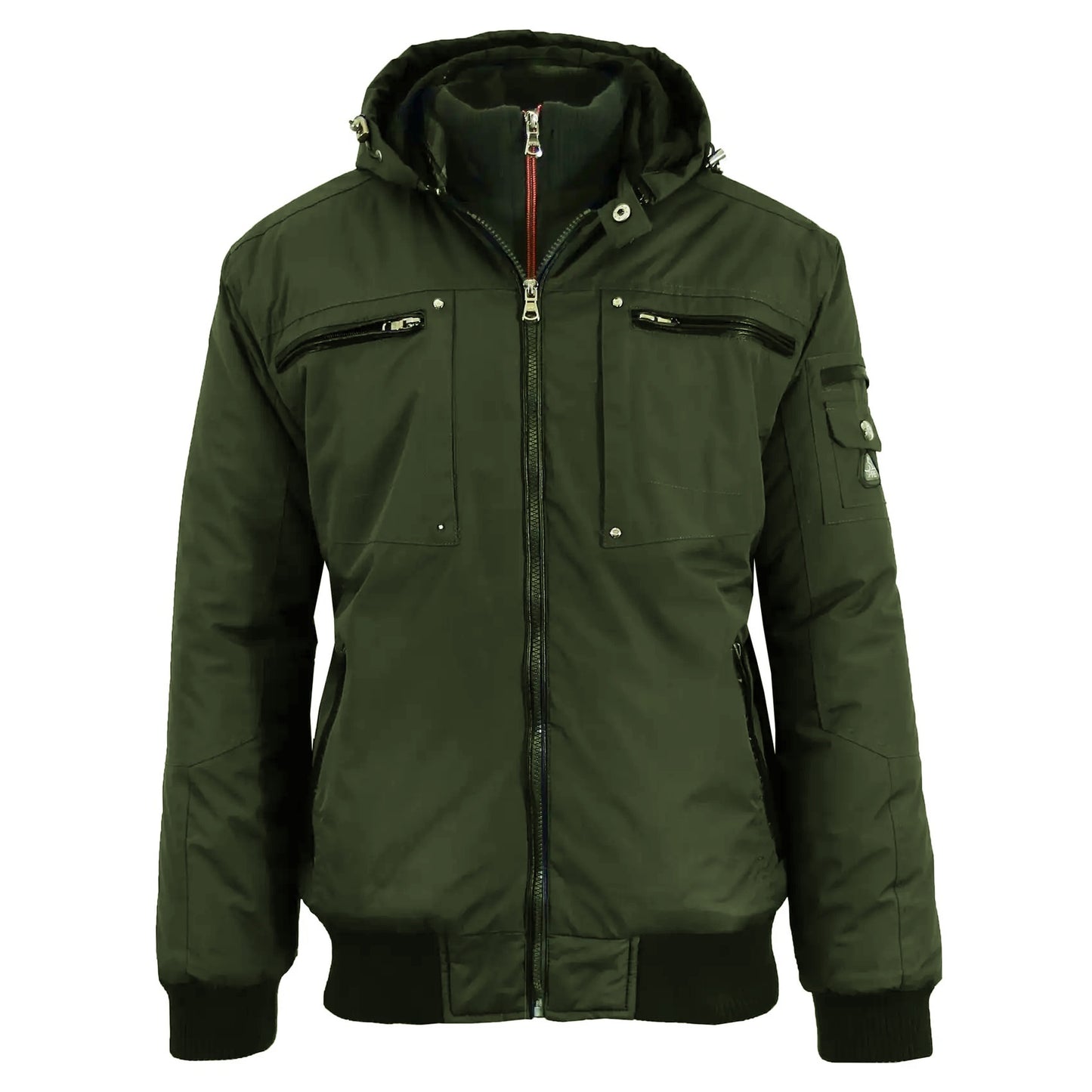 Men's Heavyweight Motorcycle Bomber Jacket in Olive
