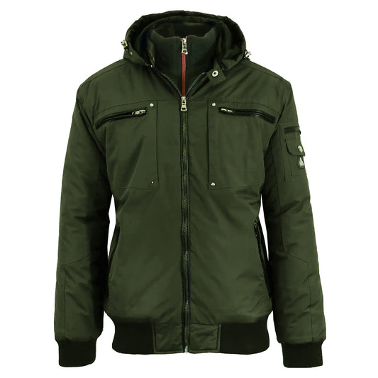 Men's Heavyweight Motorcycle Bomber Jacket in Olive