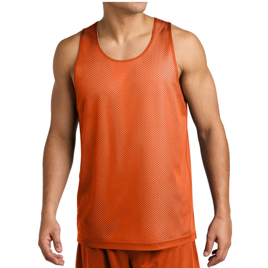 36 Pack Men's Reversible Mesh Jersey Tank - Orange / White