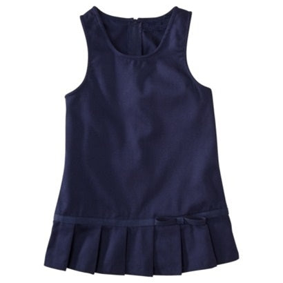 Wholesale Girls School Uniform Pleated Hem Jumper in Navy