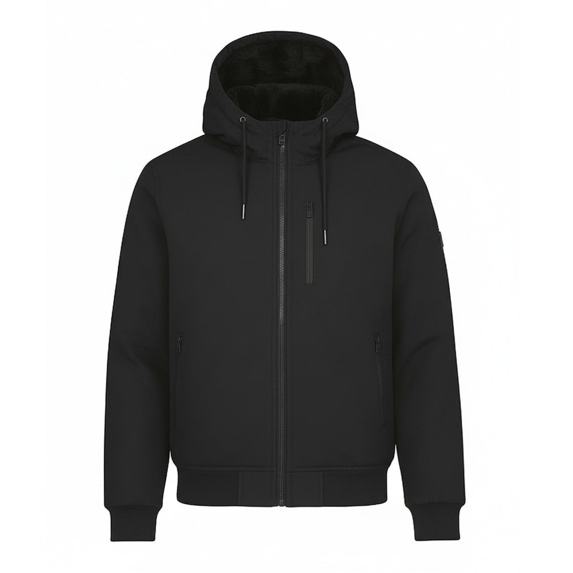 12 Pack Adult Hooded Bomber Jacket - Black