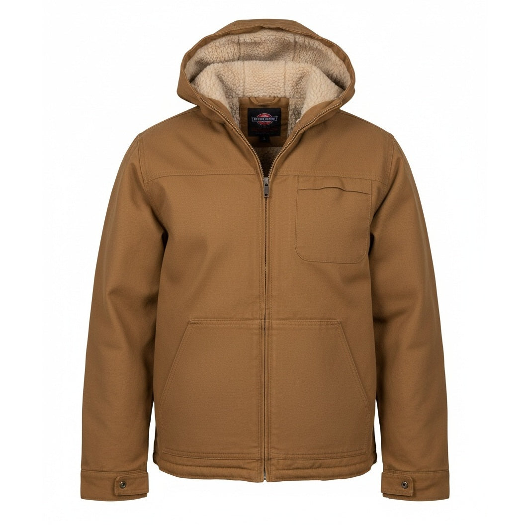 12 Pack Men's Sherpa-Lined Canvas Work Jacket - Timber