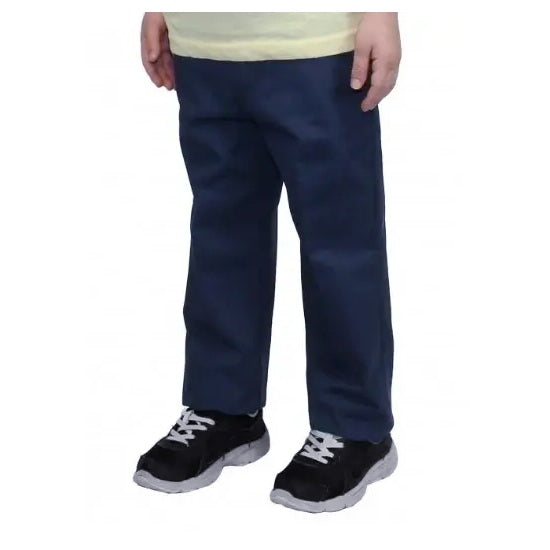 wholesale toddler Flat Front school pants in navy by size