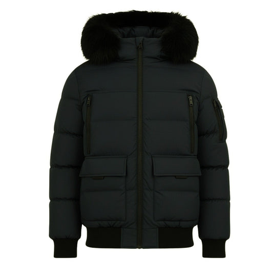 12 Pack Youth Bomber Hooded Winter Jacket - Black
