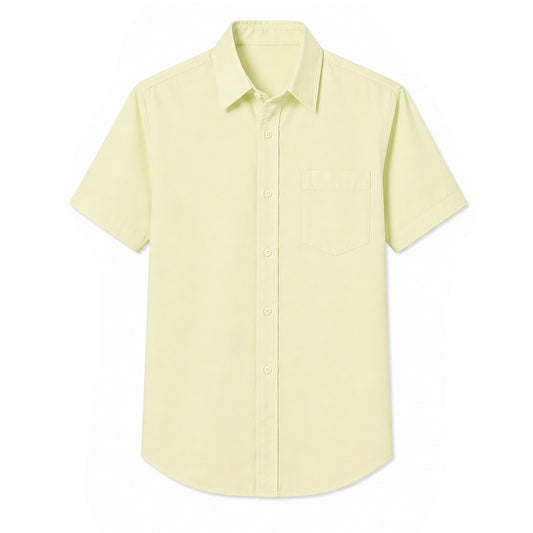 Boys Short Sleeve School Uniform Dress Shirt in Yellow