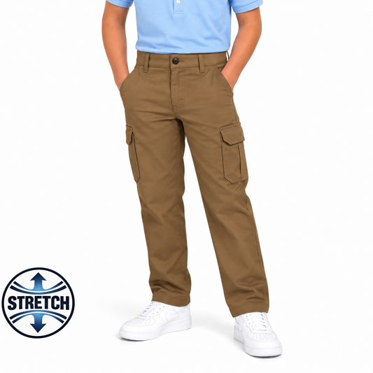 Boy's Stretch Cargo Pants in Timber