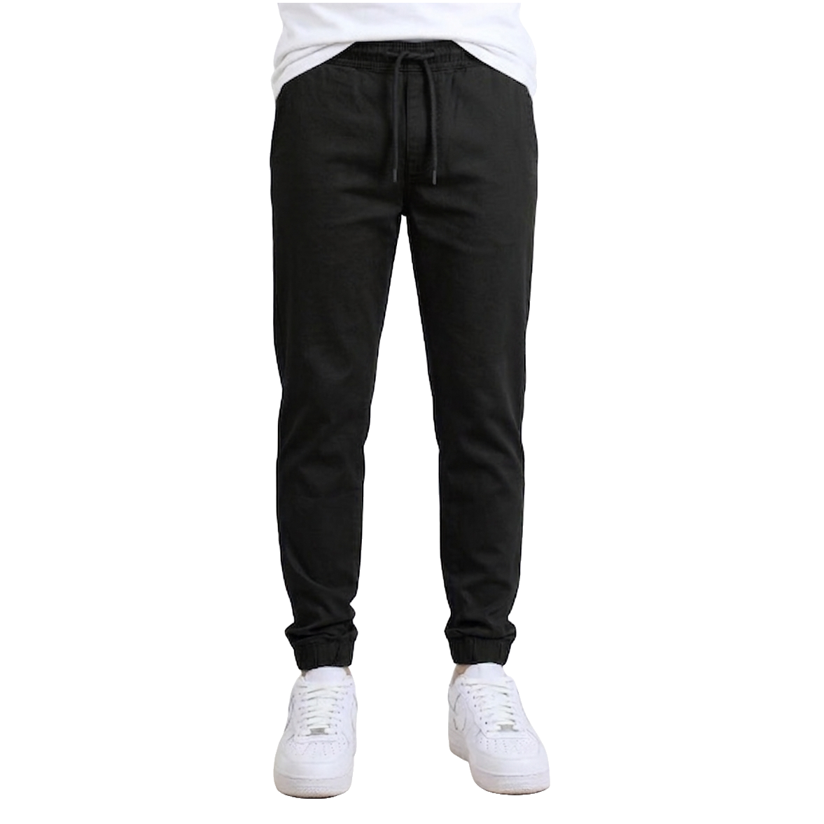 Boys Twill School Uniform Jogger Pants in Black