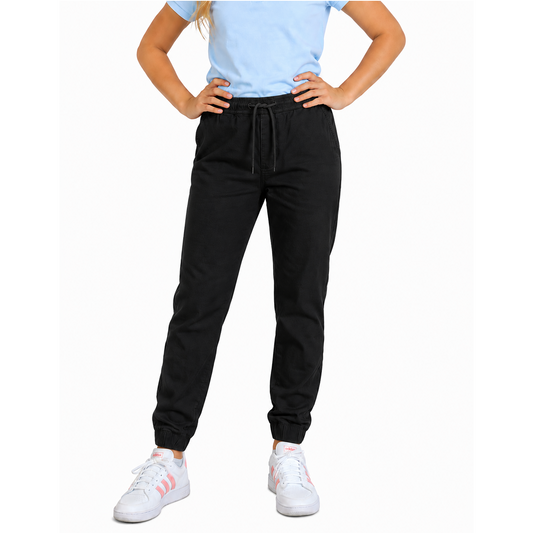 Girls Stretch School Uniform Jogger Pants in Black