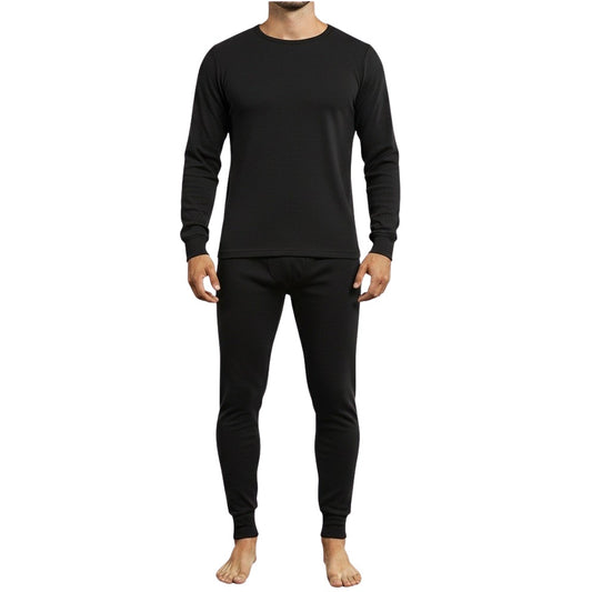 24 Pack Men's Thermal Underwear Set in Black
