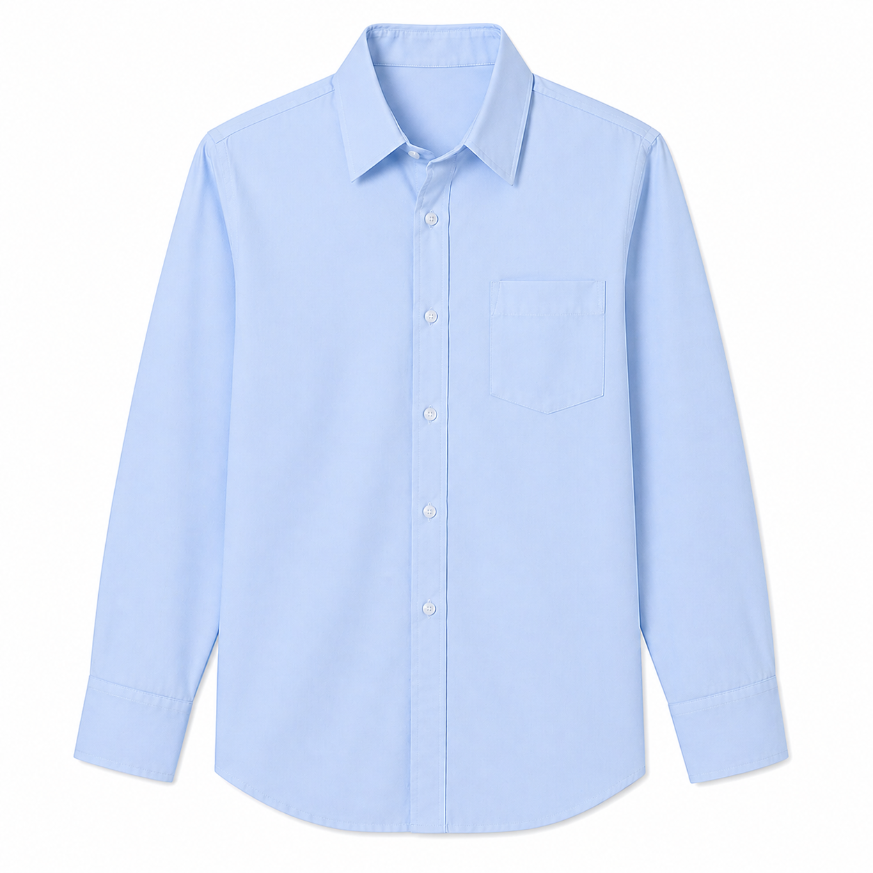 Boys Long Sleeve School Uniform Dress Shirt in Light Blue