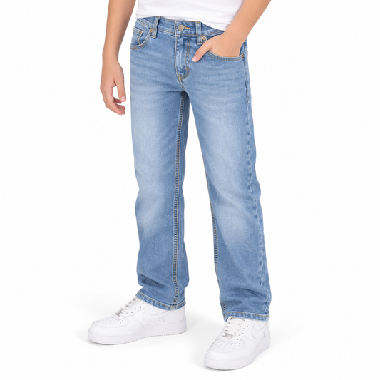 24 Pack - Wholesale Boys 5 Pocket Stretch Jeans in Light Wash Wash