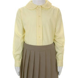 Wholesale Girl's long Sleeve Peter Pan Collar Blouse School Uniform in Yellow
