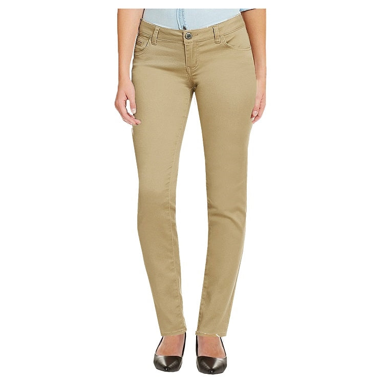 Wholesale Junior Girl's Super Stretch Skinny School Uniform Pants in Khaki