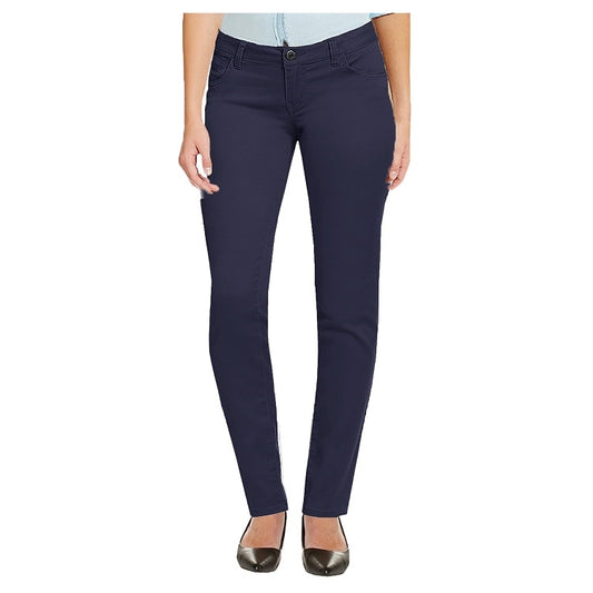 Wholesale Junior Girl's Super Stretch Skinny School Uniform Pants in Navy