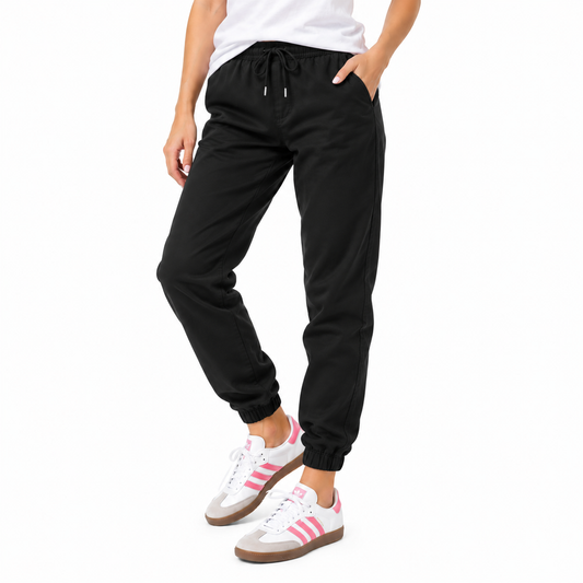Young Women's Stretch Jogger School Uniform Pants in Black