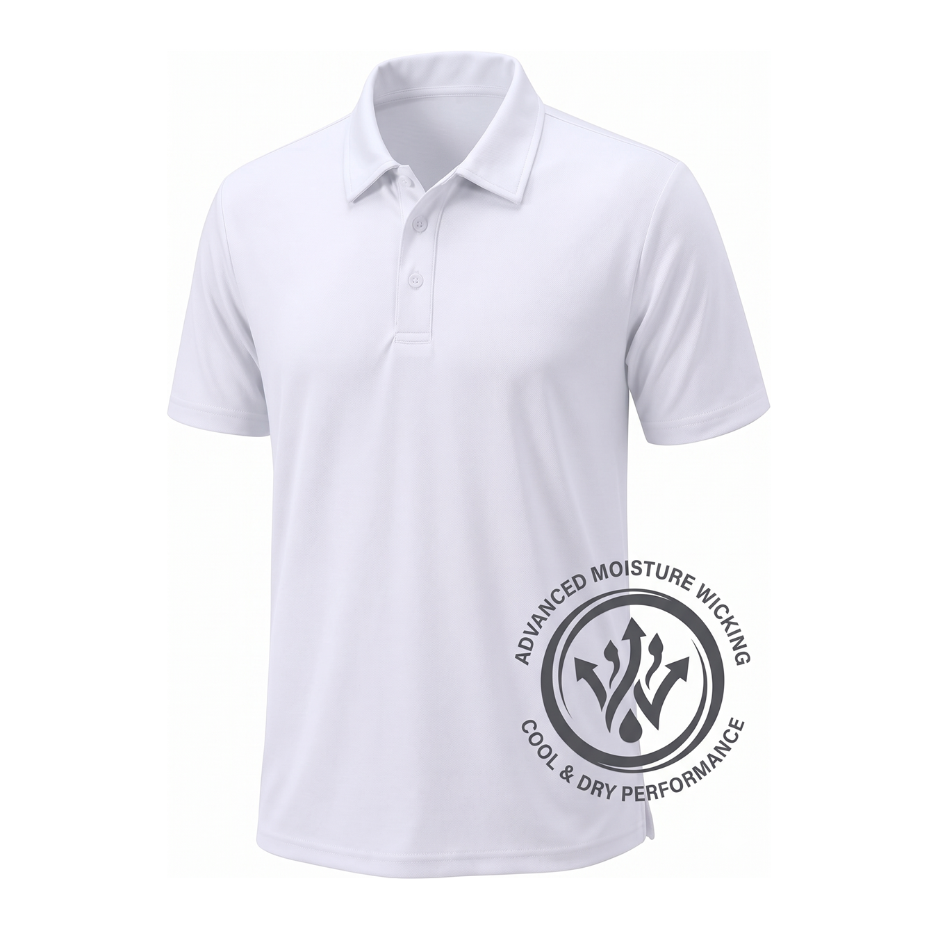 Men's Short Sleeve Performance Polo Shirt in White