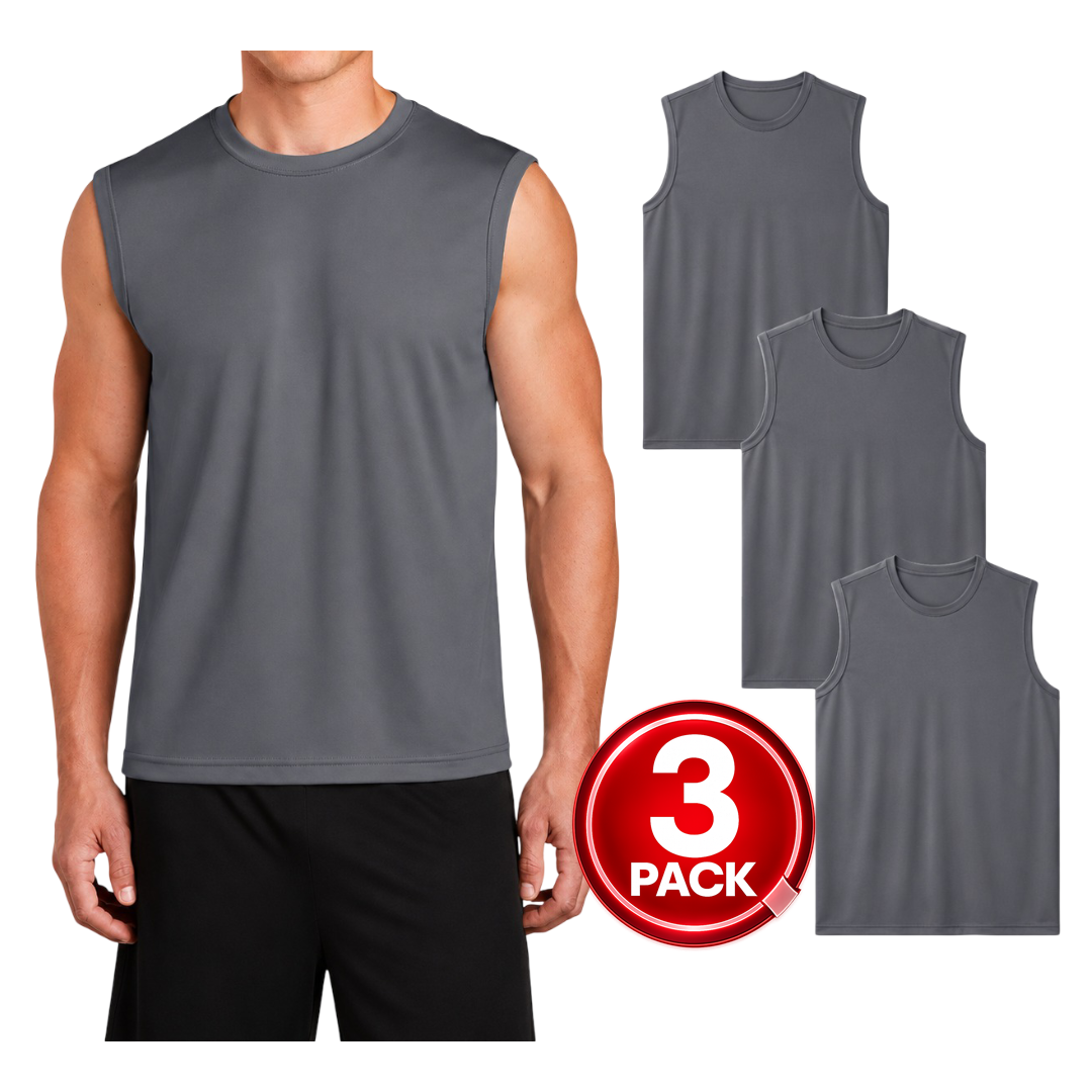 Men's 3-Pack Dri-Fit Performance Muscle T-Shirt in Charcoal