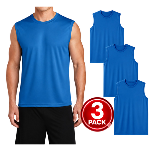 Men's 3-Pack Dri-Fit Performance Muscle T-Shirt in Royal Blue