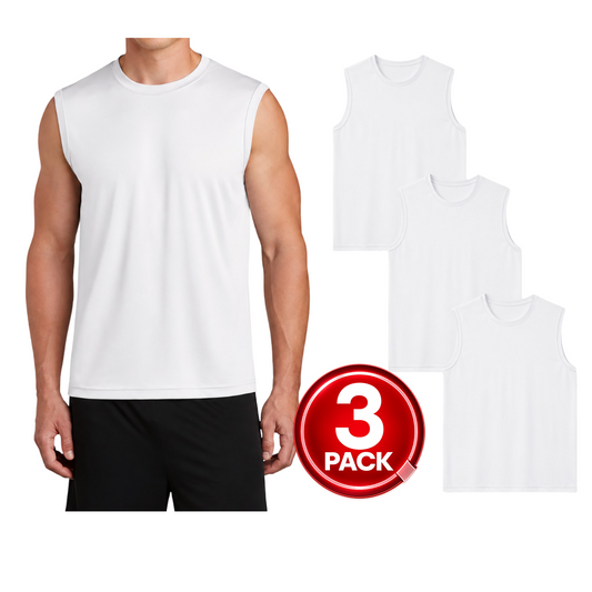Men's 3-Pack Dri-Fit Performance Muscle T-Shirt in White