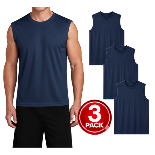 Men's 3-Pack Dri-Fit Performance Muscle T-Shirt in Navy