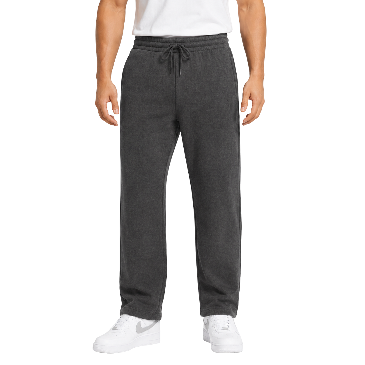 Men's Classic Heavyweight Fleece Open Bottom Sweatpants - Charcoal