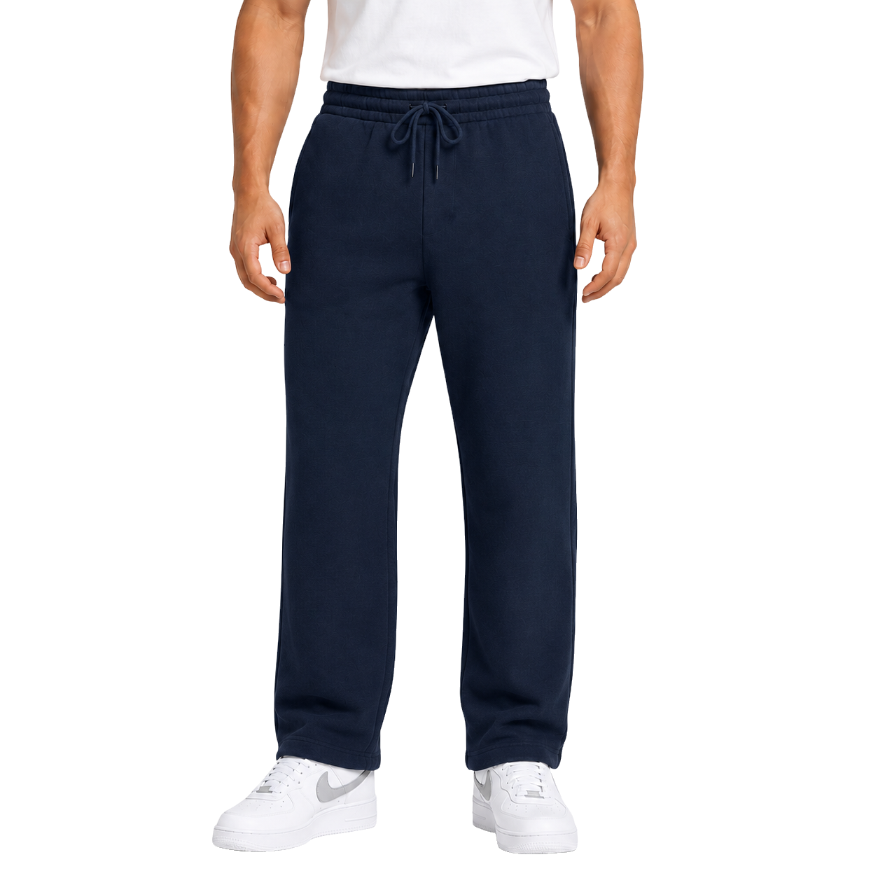Men's Classic Heavyweight Fleece Open Bottom Sweatpants - Navy